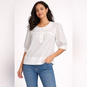 French Connection Cream Lace Blouse Very Cottage Core